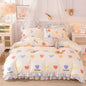 Fashion princess style Skin-friendly cotton four-piece Bed skirt lbcase