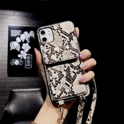 Snakeskin wallet chain phone case lbcase