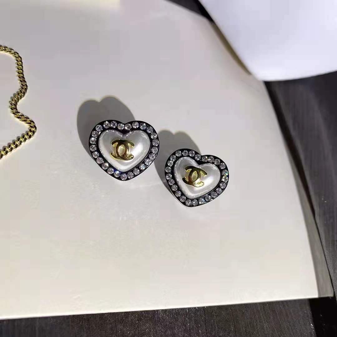 Summer Fashion Love Pendant Diamond Necklace Earring Set lbcase