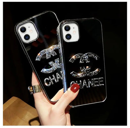 Sparkling side Diamond makeup mirror phone case lbcase
