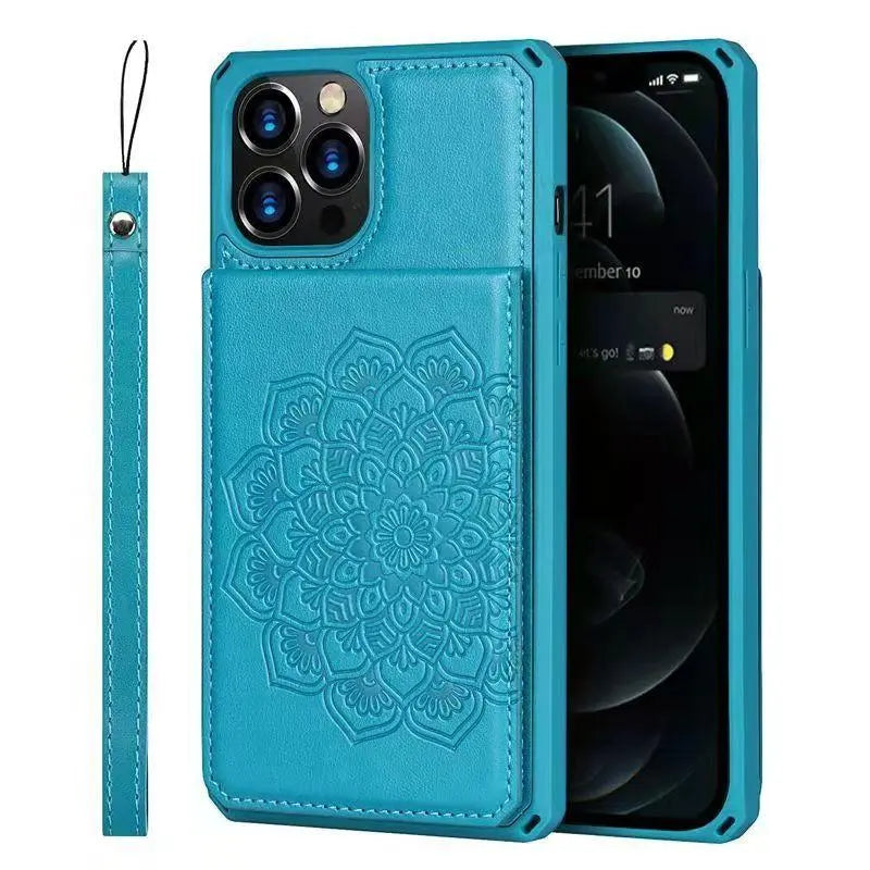 Luxury Card Bracket leather phone case for iphone lbcase
