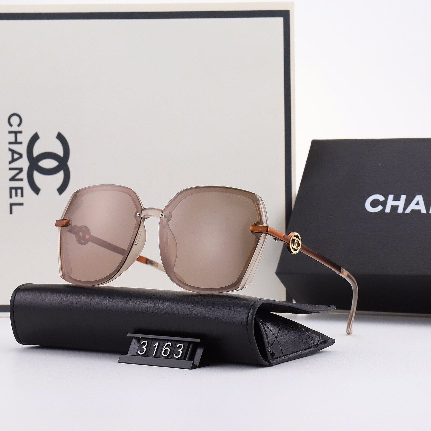 5 COLORS HOLLOW OUT LETTER THIN METAL FRAME SUNGLASSES lbcase
