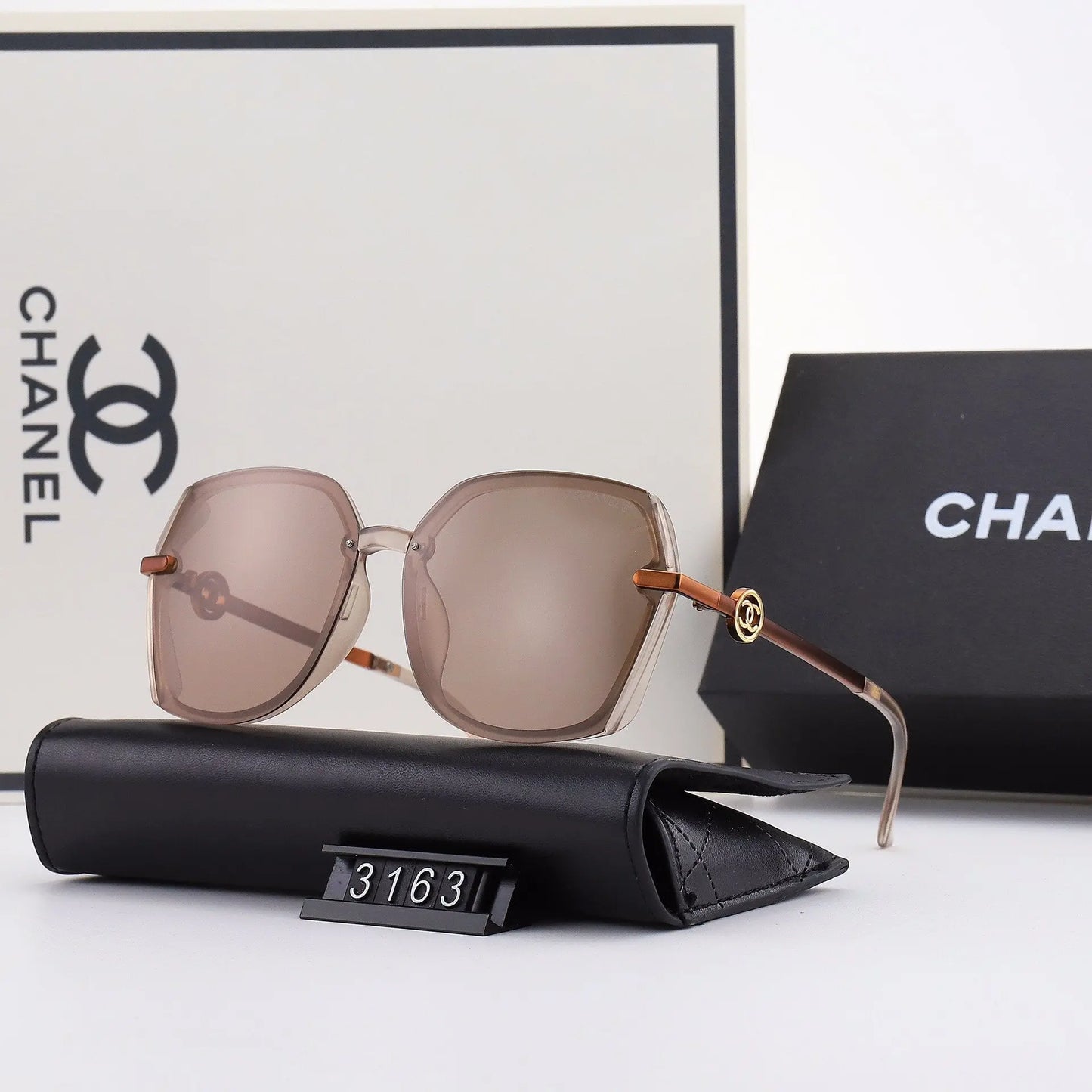 5 COLORS HOLLOW OUT LETTER THIN METAL FRAME SUNGLASSES lbcase