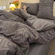 Simple solid color cut flower cotton four-piece quilt cover  new product