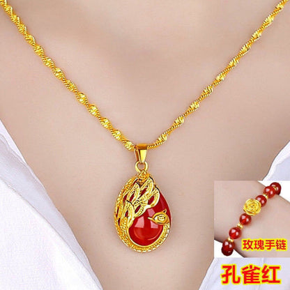18k yellow gold necklace clavicle chain lbcase
