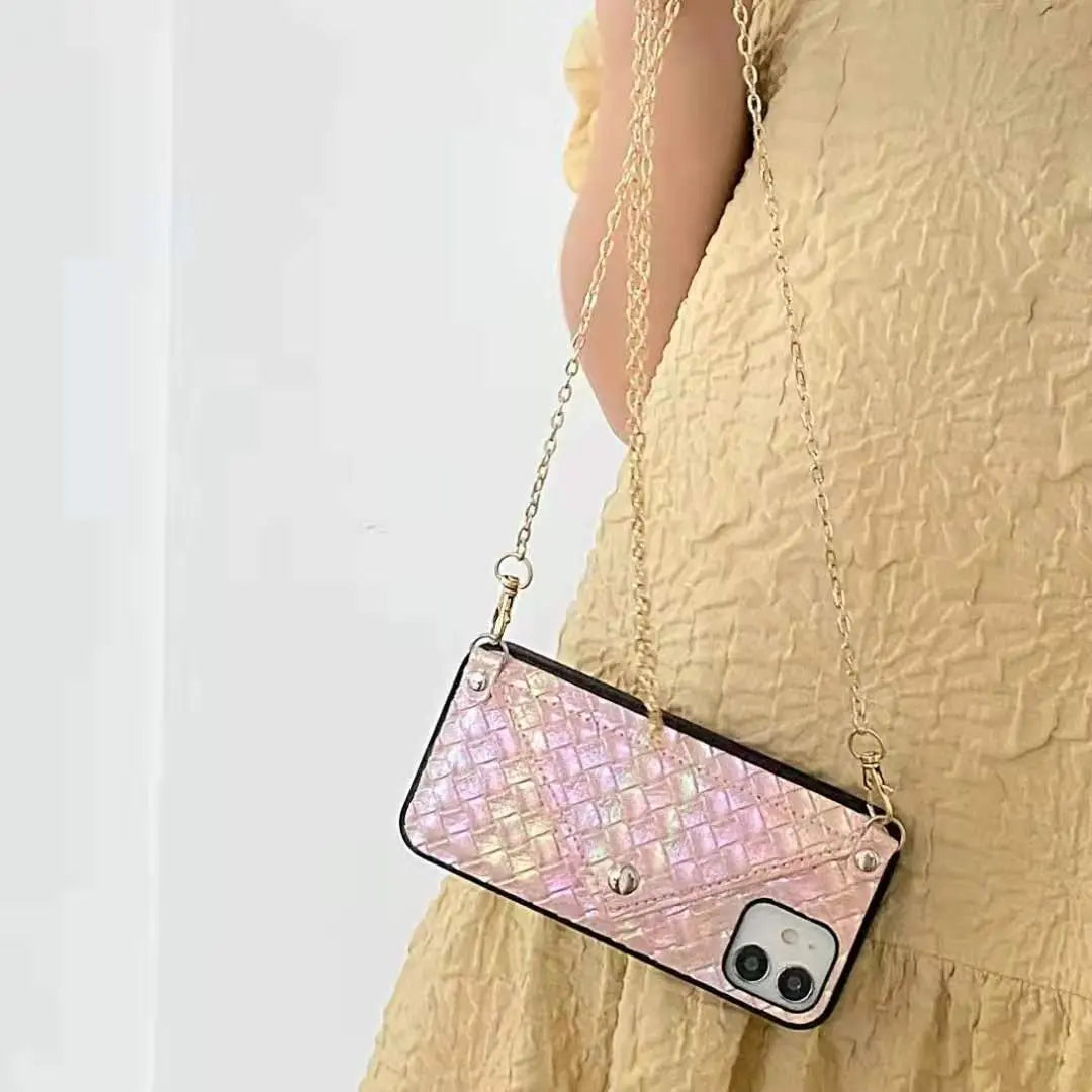 Multicolor card bag chain phone case  For iphone lbcase