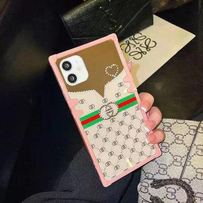 Pink diamond square phone case  for Samsung lbcase