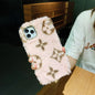 Classic pattern plush phone case lbcase
