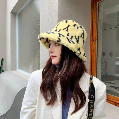New fashion all-match fluffy warm fisherman hat lbcase