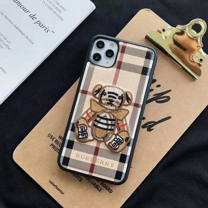 Embroidered bear phone case lbcase