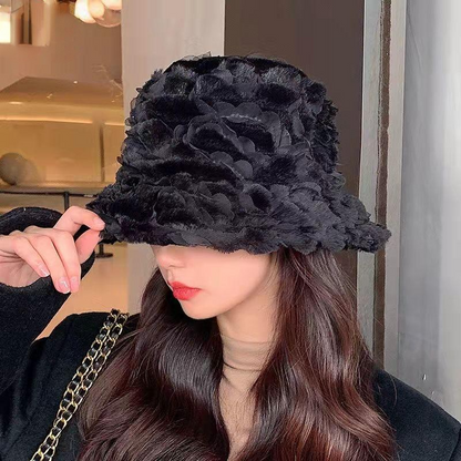 Plush all-match lamb velvet bucket hat lbcase