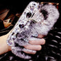 Rhinestone plush phone case For samsung lbcase