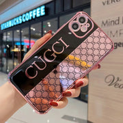 Pink  letter electroplating phone case