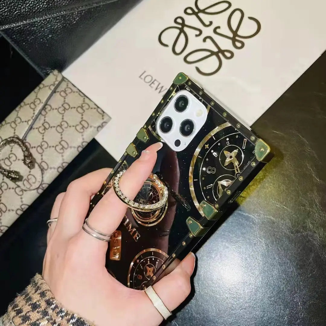Luxury Rhinestone Bracket square phone case  for  Samsung lbcase