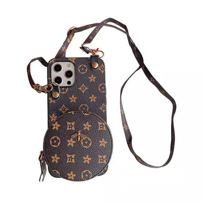 Retro Slanted back card bag phone case For iphone lbcase