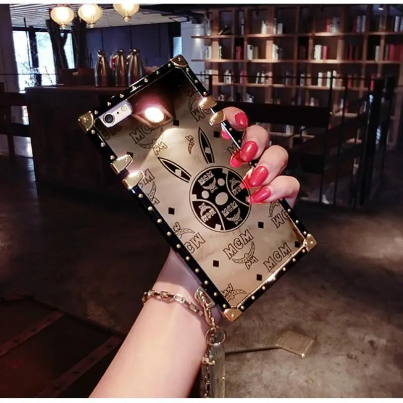 Luxury rabbit square phone case for Samsung lbcase