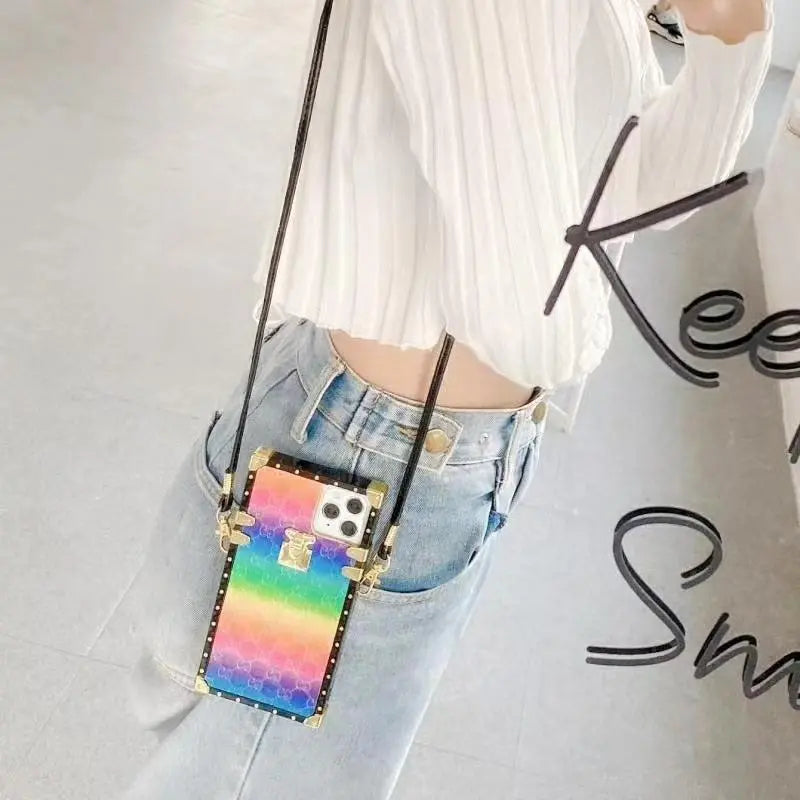 Square gradient color phone case and Airpods case lbcase