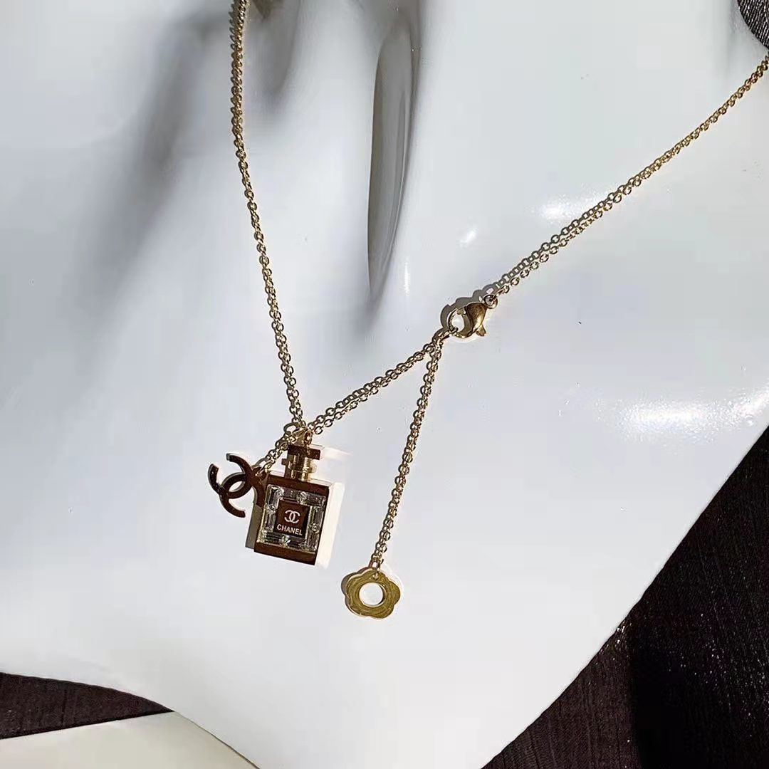 Women's Natural Crystal Perfume Bottle Necklace lbcase