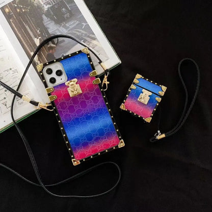 Square gradient color phone case and Airpods case lbcase