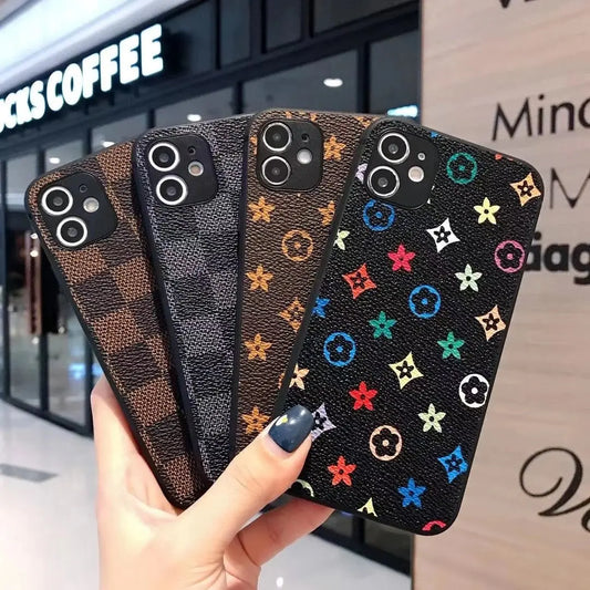 Simple small flower leather phone case lbcase