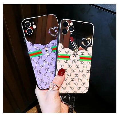 Luxury rhinestone makeup mirror phone case lbcase