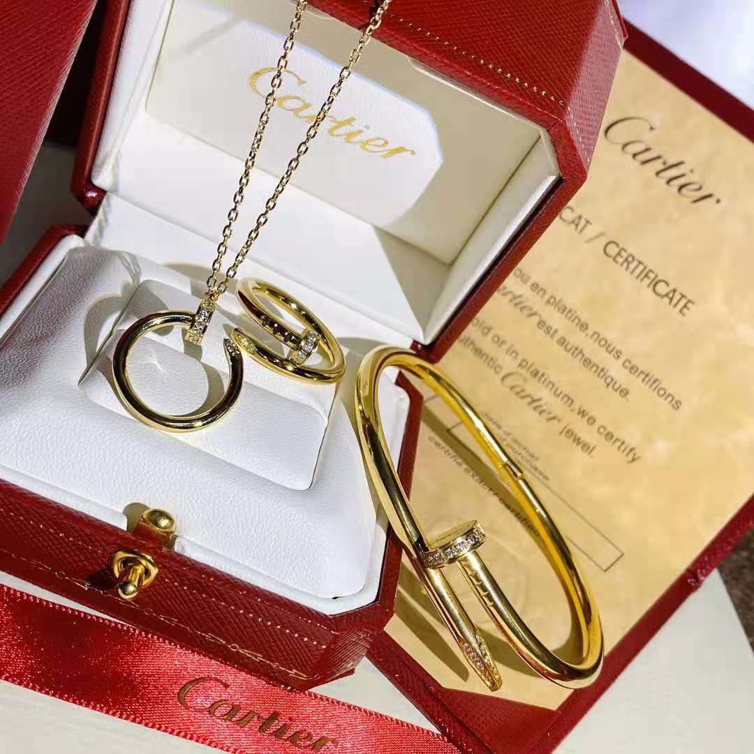 18K Women's Set Bracelet Ring Necklace Three-piece Set lbcase