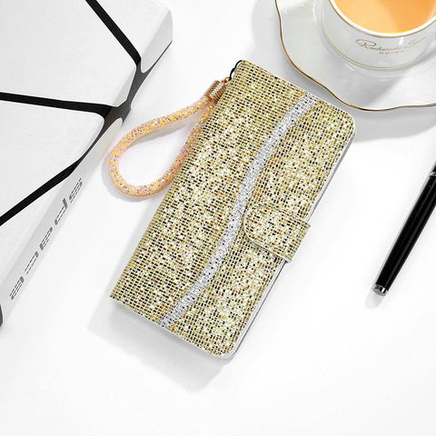 Luxurious Wallet Crystal Wrist Phone Case