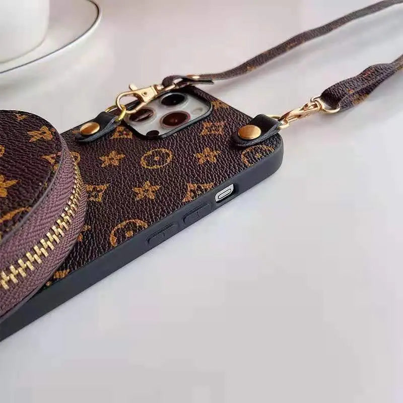 Retro Slanted back card bag phone case For iphone lbcase