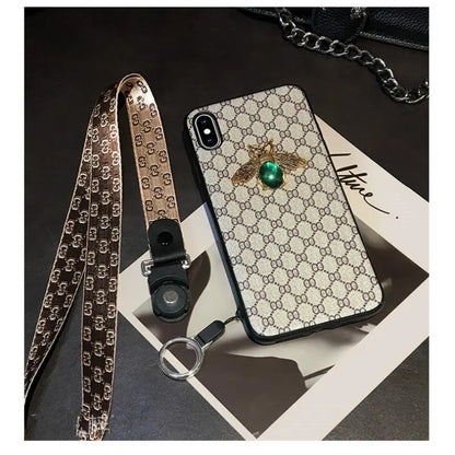 Rhinestone bee lanyard phone case lbcase