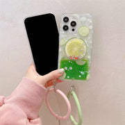 Small Waist Quicksand Bracket Phone Case