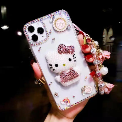 Luxury crystal cat bracelet phone case  for iphone lbcase