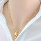 18k yellow gold necklace clavicle chain lbcase