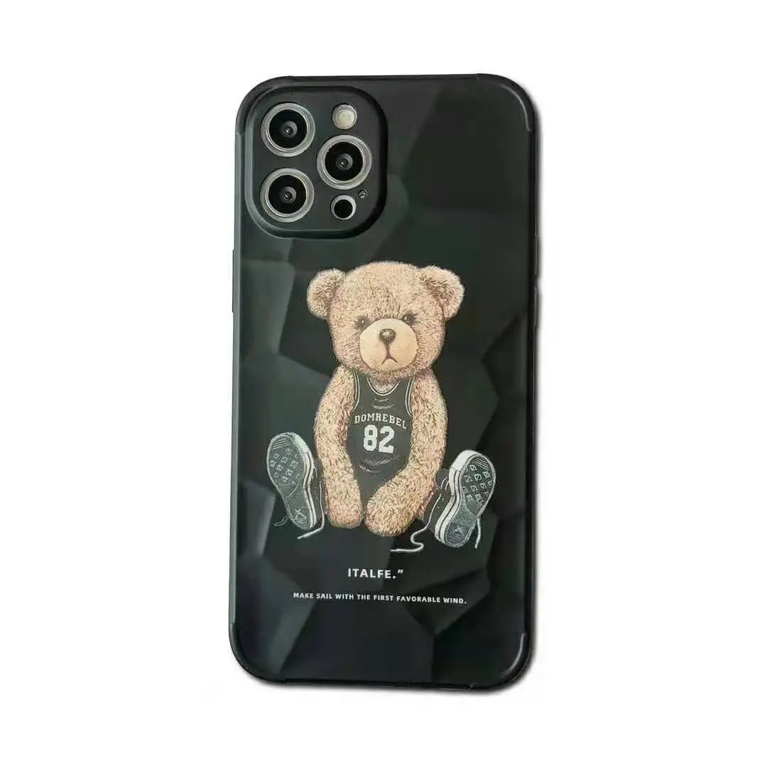 3D Cute baby bear soft phone case lbcase
