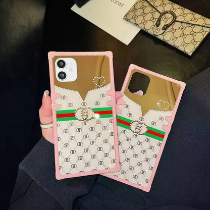 Pink diamond square phone case  for Samsung lbcase