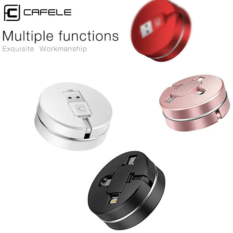 Cafele 3 in 1 Micro USB Type C 8 Pin USB Cable lbcase