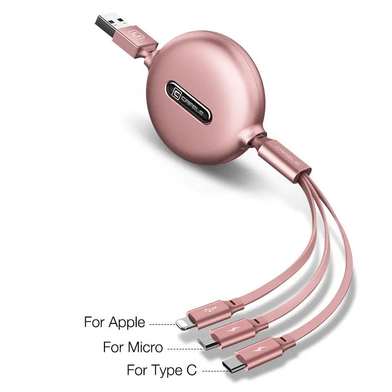 Cafele Retractable 3 in 1 USB Cable Micro Type C USB Cable lbcase