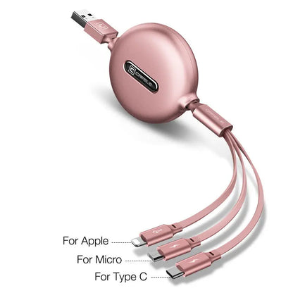 Cafele Retractable 3 in 1 USB Cable Micro Type C USB Cable lbcase
