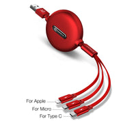 Cafele Retractable 3 in 1 USB Cable Micro Type C USB Cable