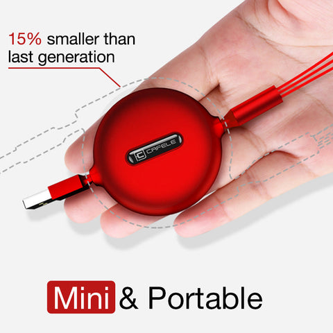 Cafele Retractable 3 in 1 USB Cable Micro Type C USB Cable