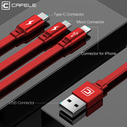 Cafele Retractable 3 in 1 USB Cable Micro Type C USB Cable