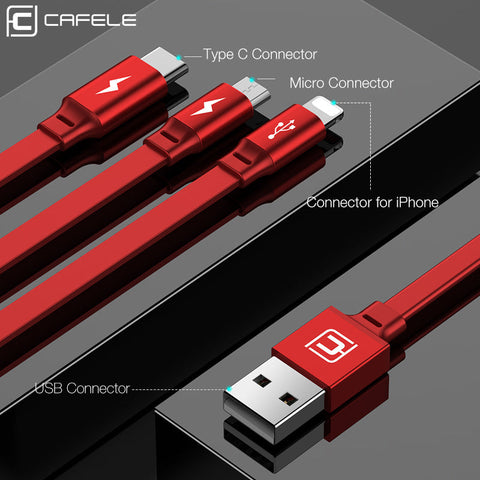 Cafele Retractable 3 in 1 USB Cable Micro Type C USB Cable