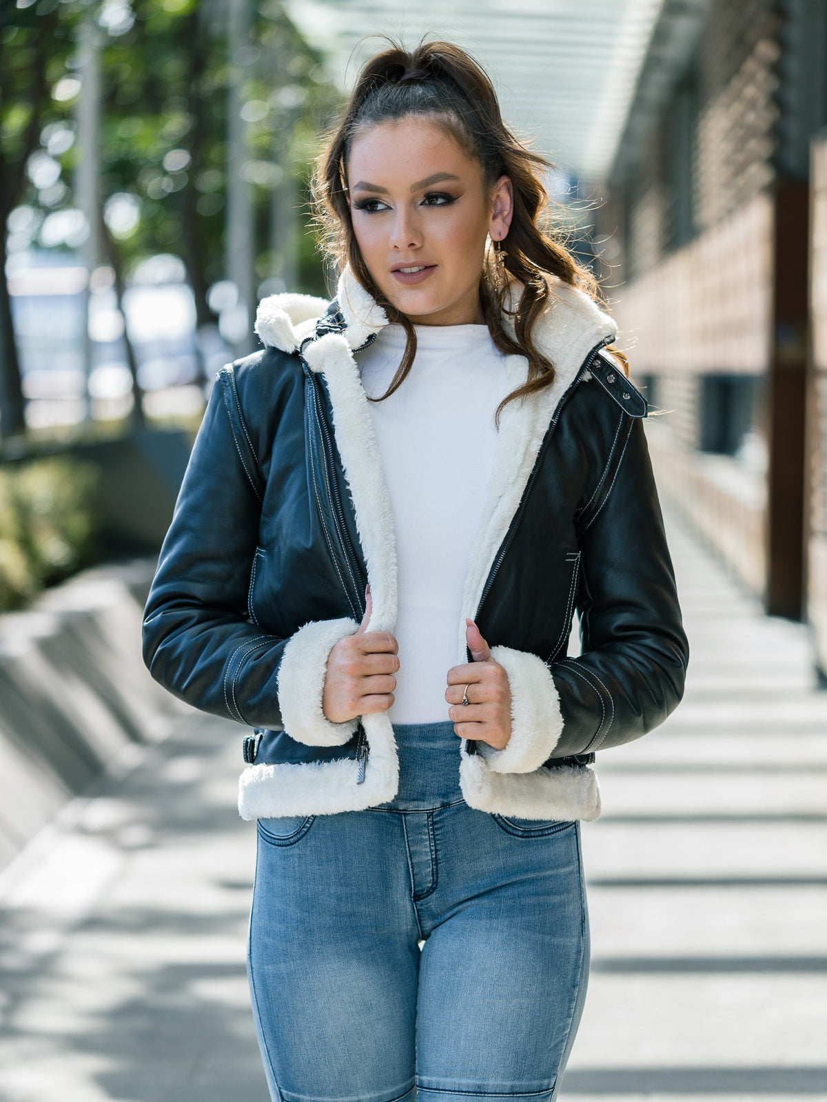 Ria Hooded Sheepskin Jacket