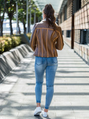 Rihanna Brown Sheepskin Jacket
