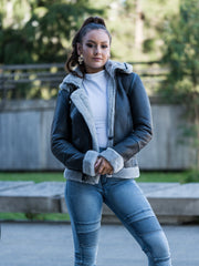 Roxy Blue Sheepskin Jacket