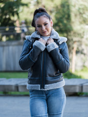 Roxy Blue Sheepskin Jacket