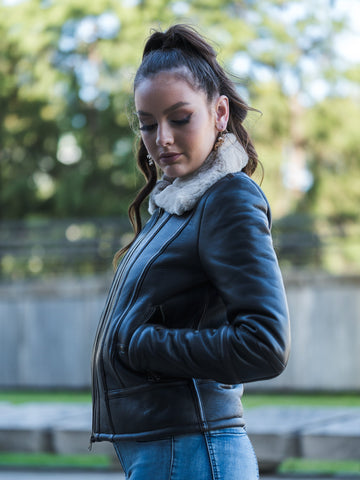 Piera Dark Brown Sheepskin Jacket
