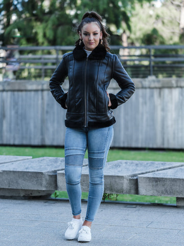 Petula Black Sheepskin Jacket