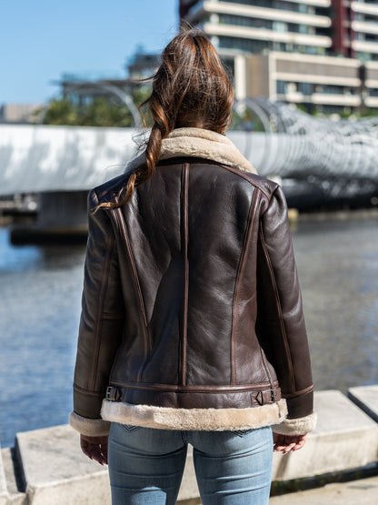Jerica Dark Brown Sheepskin Jacket