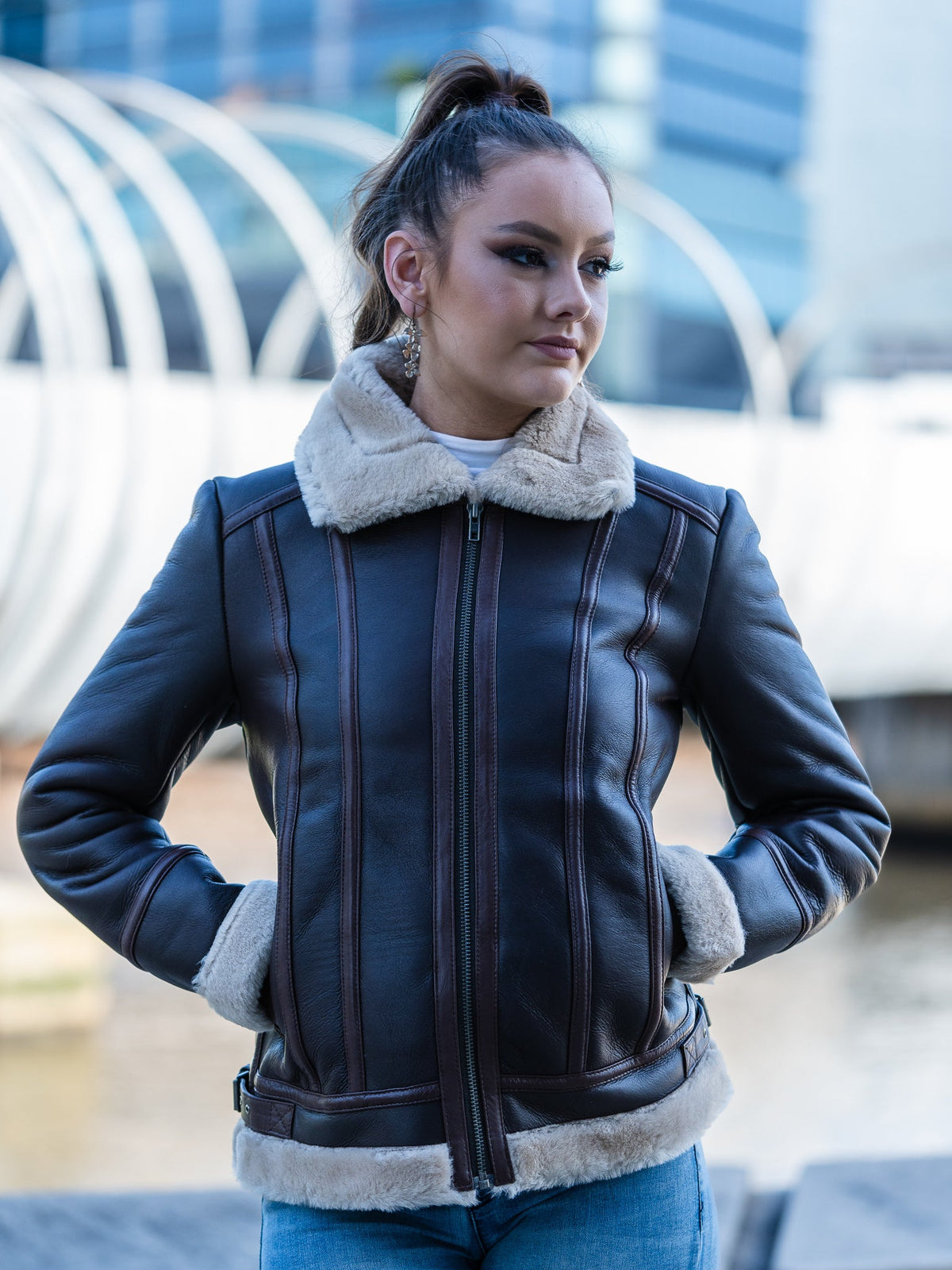 Jerica Dark Brown Sheepskin Jacket