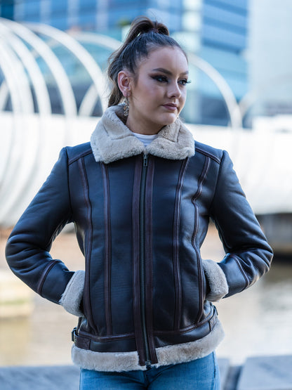 Jerica Dark Brown Sheepskin Jacket